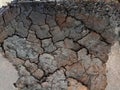 Lignin dry and hard stone surface crack pattern inside background and nature of material Royalty Free Stock Photo