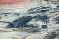 Lignite coalmine,Mining dump trucks working in coalmine Royalty Free Stock Photo