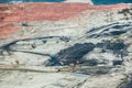 Lignite coalmine,Mining dump trucks working in coalmine Royalty Free Stock Photo