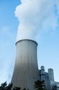 Lignite power plant for electricity generation - steam rises fro Royalty Free Stock Photo