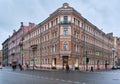 Ligovsky Prospekt, view of a former 19th-century corner profitable house, cityscape, landmark