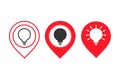 Ligtbulb pointer location icon. Illustration vector