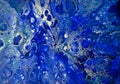 Liguid pour painting abstract in blue
