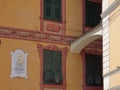 Liguria house corner with traditional decoration Royalty Free Stock Photo