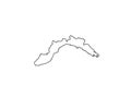 Liguria outline map Italy region