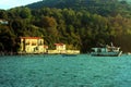 Liguria. Portovenere view fishing boat in front of Palmaria island Royalty Free Stock Photo