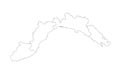 Liguria vector map silhouette vector. Province in Italy.