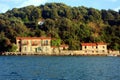 Liguria. Portovenere view buildings of Palmaria island Royalty Free Stock Photo