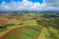 Lihue countryside aerial helicopter view, Kauai, Hawaii Royalty Free Stock Photo