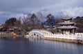 Lijiang,china: black dragon pool pagoda Royalty Free Stock Photo