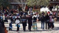 Nakhi women dance around the square in Lijiang Royalty Free Stock Photo