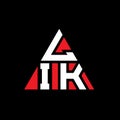 LIK triangle letter logo design with triangle shape. LIK triangle logo design monogram. LIK triangle vector logo template with red Royalty Free Stock Photo