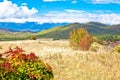 Lika. Scenic landscape of rural region of Lika and Velebit mountain background