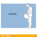 Like Boss. Tall man. Editable vector icon in linear style