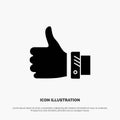 Like, Business, Finger, Hand, Solution, Thumbs solid Glyph Icon vector