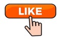 LIKE button and finger click cursor Royalty Free Stock Photo