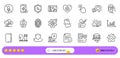 Like, Certificate and Diesel station line icons for web app. Pictogram icon. Line icons. Vector