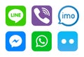 Like and Chat speech bubble sign. Line logo, Viber logo, imo logo vector, messenger logo, botim logo, WhatsApp logo