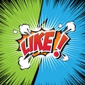 LIKE ! Comic Speech Bubble, Cartoon. Royalty Free Stock Photo