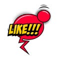 Like!!! Comic style phrase with speech bubble.