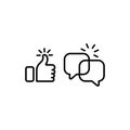 Like and comment icon. Social media concept. Social network users. Vector on isolated white background. EPS 10 Royalty Free Stock Photo