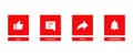 Like, Comment, Share, and Subscribe Icon. Button Set of Streaming Video Subscription Royalty Free Stock Photo