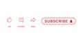 Like, Comment, Share and Subscribe. Minimalist Channel Subscription Icons