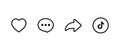 Like, Comment, and Share. Tiktok Icon Set Collections