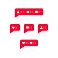 Like counter icon. Notification counter badge. Social media label with likes, followers or comments. Vector illustration