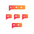 Like counter icon. Notification counter badge. Social media label with likes, followers or comments. Vector illustration