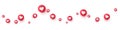 Like 3d render long wave. Social media bubble with heart. Emoji reaction. Love icon element. Comment button. Share tag