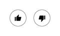 Like and Dislike Button Icon Vector in Flat Style. Thumb Up and Down Symbols Royalty Free Stock Photo