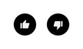 Like and Dislike Button Icon Vector. Thumb Up and Down Symbol Royalty Free Stock Photo