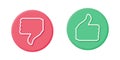 Like and dislike button. Red and green circle button. Royalty Free Stock Photo