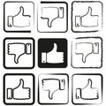 Like and dislike button set. Social media feedback icons. Vector illustration. EPS 10. Royalty Free Stock Photo