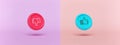 Like and dislike buttons. minimal symbols horizontal banner. social media feedback concept. 3d rendering