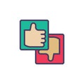 Like, dislike gesture filled outline icon