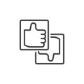 Like, dislike gesture line icon