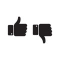 Like and dislike hand icon, Thumbs up thumbs down symbol