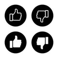 Like and dislike icon of social media reaction. Thumb up and down symbol vector Royalty Free Stock Photo