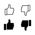 Like and dislike icon vector. Social media thumb up down Royalty Free Stock Photo