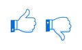 Like and dislike icons set, Thumbs up and thumbs down icon Vector