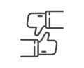 Like dislike line icon. Thumb up, down sign. Vector Royalty Free Stock Photo