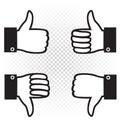 Like and dislike sign symbol icon