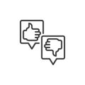 Like and dislike speech line icon