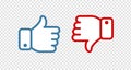 Like and Dislike symbol or icon. Vector illustration