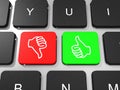 Like and dislike symbol key on keyboard of laptop computer. Royalty Free Stock Photo