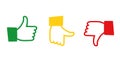 Like and dislike three hands icon