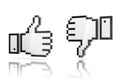 Like - dislike thumbs up - thumbs down 3d icon