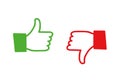 Like and dislike two hands icon Royalty Free Stock Photo